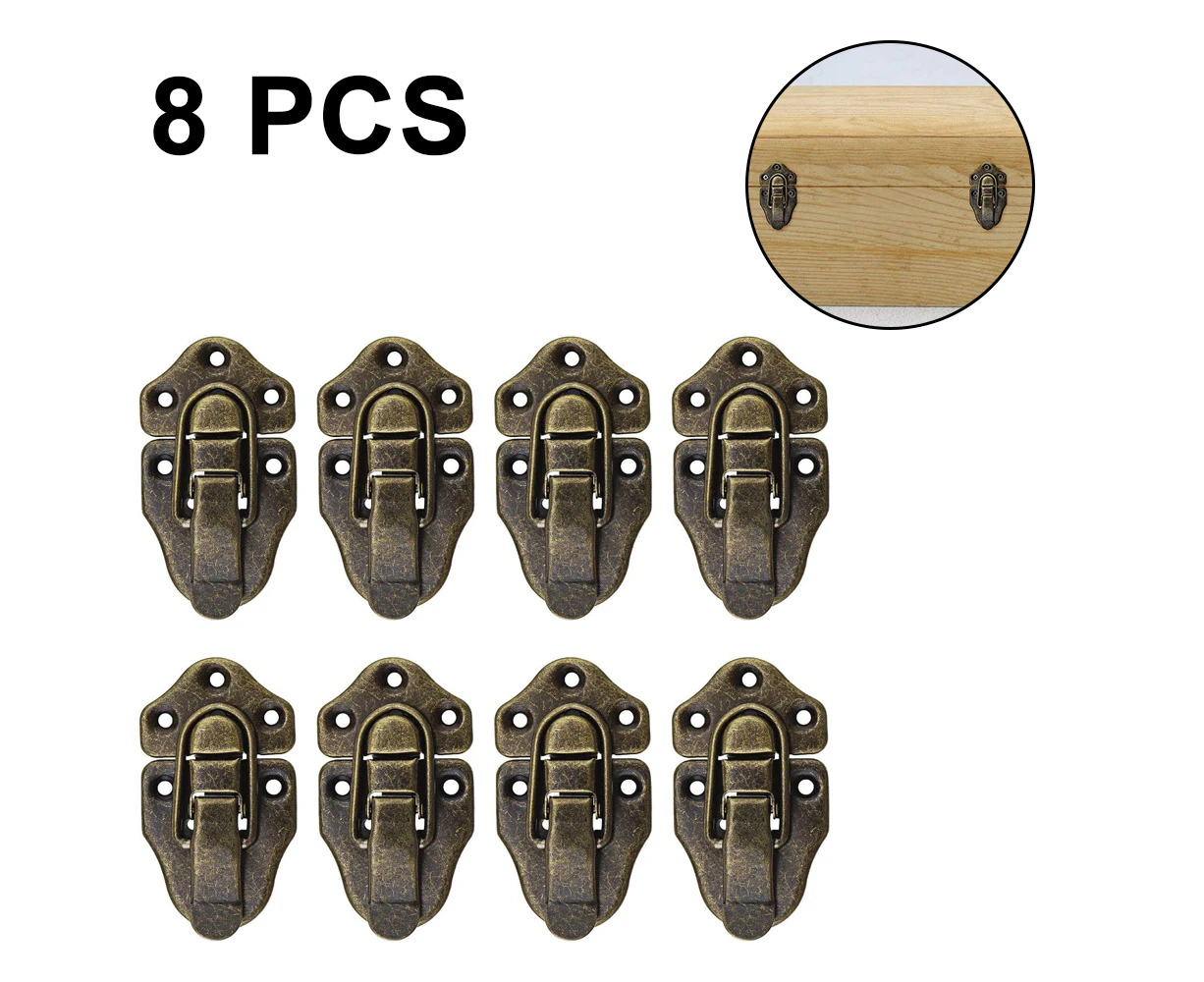 8-Pack Retro Style Box Toggle Latch Antique Metal Duckbilled Hasp Latch Catch with Padlock Hole for Jewelry Box Cabinet