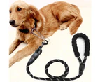 Dog Leash, Dog Leash with Soft Padded Handle, Highly Reflective Threads 1.5m Nylon Dog Leash Rope, for Small, Medium and Large Dogs (Black)