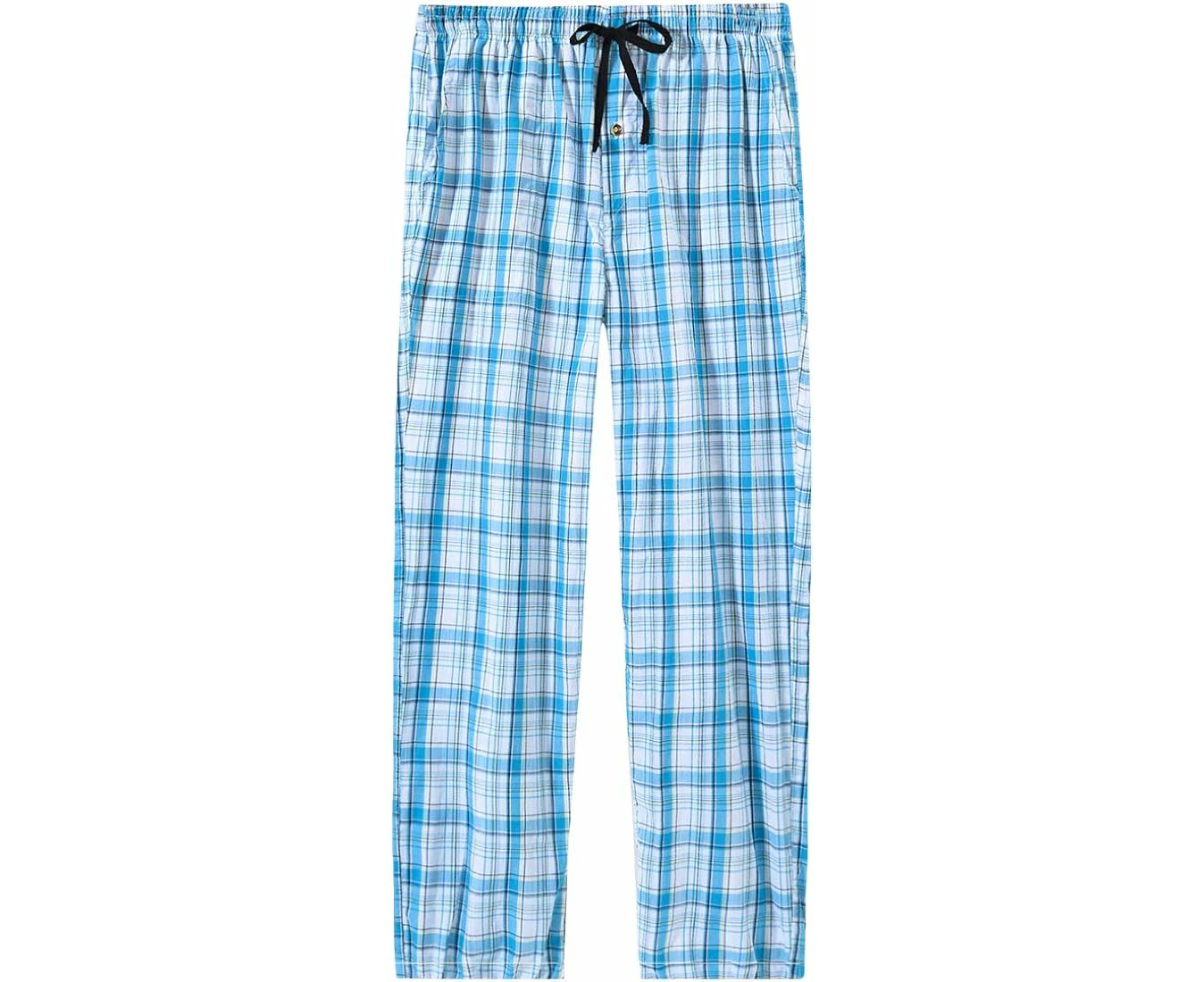 Mens Pajama Pant Lounge Pants Sleepwear Pants Soft Cotton Plaid With Pockets & Drawstring