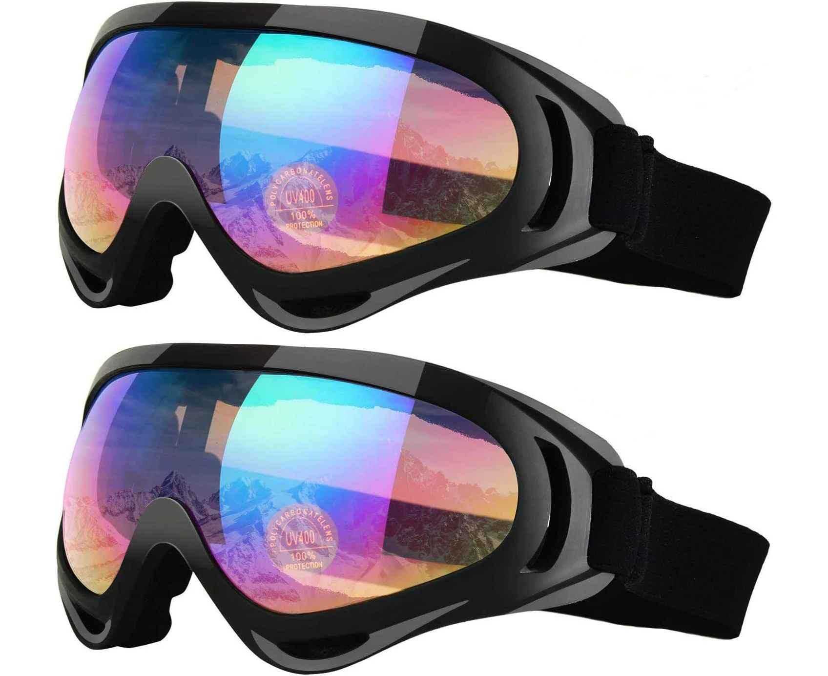 Ski Goggles, Skiing Snowboard Goggles, Snowboarding Snow Goggles Glasses with Anti Fog Wind Resistance Anti-Glare Lenses