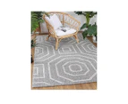 Efate Folk Grey Geometric Flatweave Rug