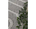 Efate Folk Grey Geometric Flatweave Rug