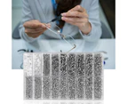 1000Pcs Glasses Screw Full Range Portable Compact with Box Repair Glasses Stainless Steel 18 Different Types Anti-rust Repair Screw Box Repair Tools-Silver