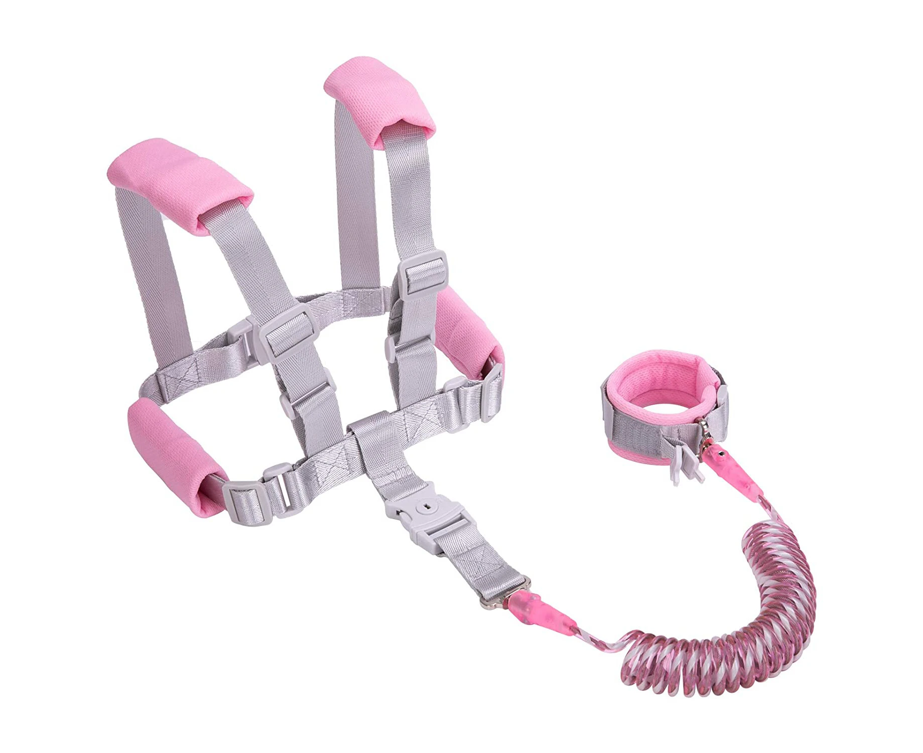 2 in 1 Baby Leash,Baby Anti-Lost Wrist Strap,Toddler Leash,Toddler Leash,Child Lock,6.5 Feet -2M/6.5ft Pink