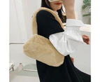 Women Fashion Autumn Winter Plush Soft Fluffy Handbag Shoulder Underarm Bag B