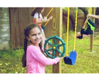 Playground Accessories - Pirate Ship Wheel for Kids Outdoor Playhouse, Treehouse, Backyard Playset Or Swingset - Wooden Attachments Parts (Green)