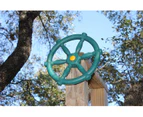 Playground Accessories - Pirate Ship Wheel for Kids Outdoor Playhouse, Treehouse, Backyard Playset Or Swingset - Wooden Attachments Parts (Green)
