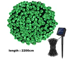 2PCSLED solar string light - 22 meters 200 lights, 8 functions green light