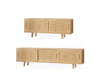 Bamboo European Style TV Cabinet Entertainment Unit Stand With Bamboo Storage Drawers