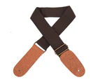 Luxury Leather Cotton Guitar Acoustic Electric Basses Guitar Strap Adjustable - Brown