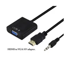 1080P HDMI-compatible to VGA Audio Adapter Cable Converter for TV High Clarity PC Monitor Laptop