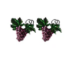 2Pcs Napkin Ring Refreshing Fine Workmanship Dining Table Supplies Summer Purple Grape Napkin Holder for Party Silver