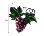 2Pcs Napkin Ring Refreshing Fine Workmanship Dining Table Supplies Summer Purple Grape Napkin Holder for Party Silver