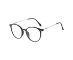 Anti Blue Light Glasses Anti Eyestrain Round Frame Anti-radiation No Degree Eye Protection Eyewear Fake Computer Eyeglasses for Office-Silver One Size