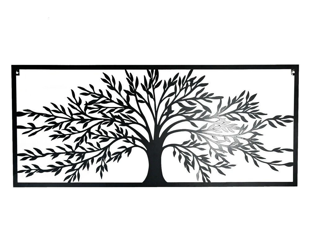 99cm Tree Of Life Wall Art Black Metal Boho Home Decor Hanging Decoration Family