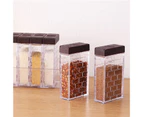 Opening Cover Spice Jar Two-Way Transparent Seasoning Shaker with Lid and Tray Spice Container for Kitchen - Coffee