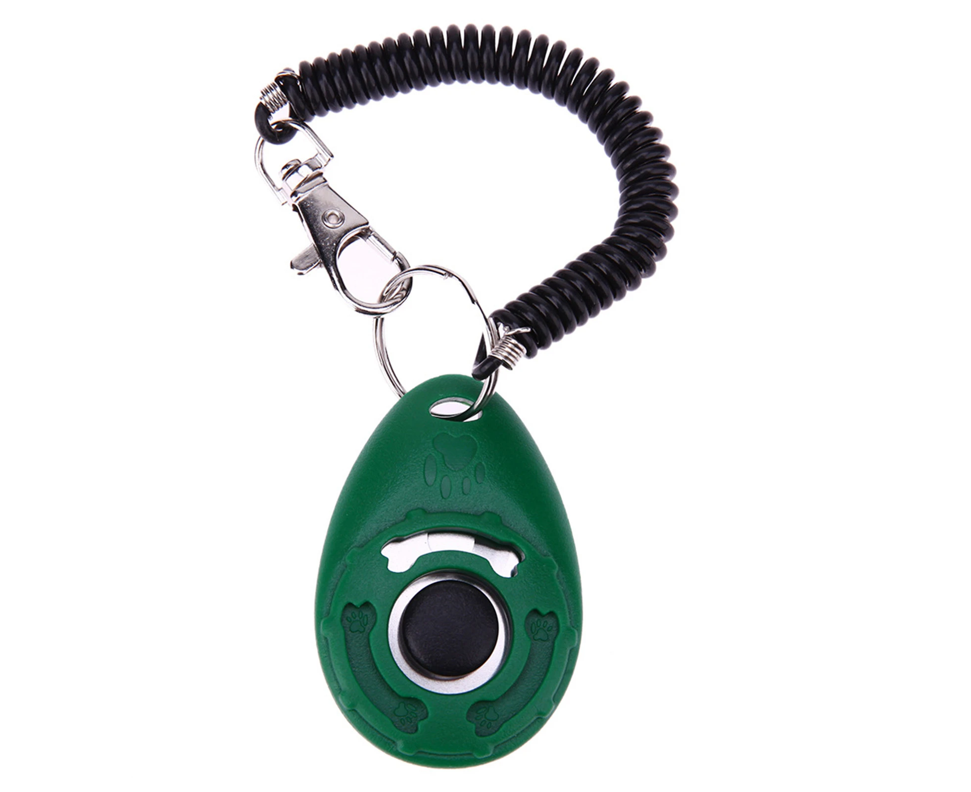 Pet Trainer Oval Shape Elastic ABS Dog Training Clicker for Outdoor-Green