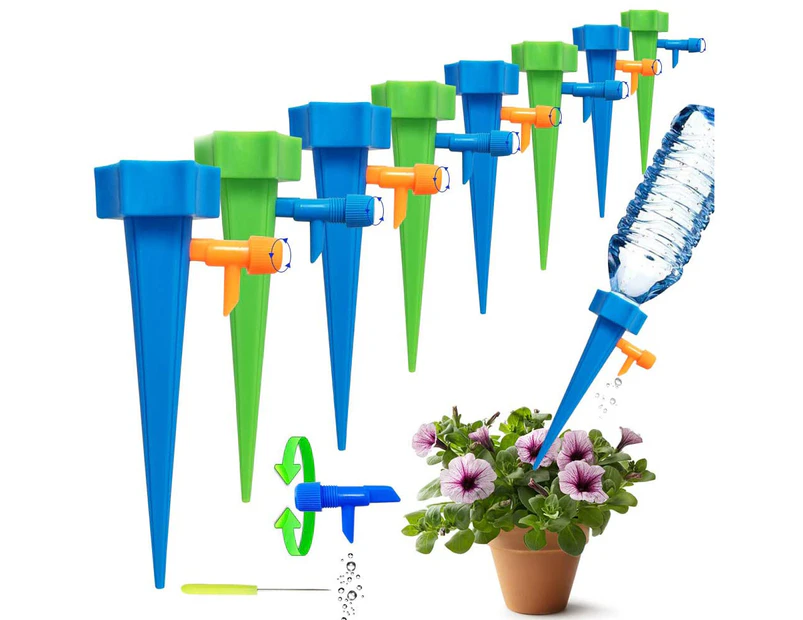 18 Pcs Plant Waterer,Self Watering Spikes,Plant Spikes System with Slow Release Control Valve Switch Self Irrigation Watering Drip Devices for Outdoor Indo