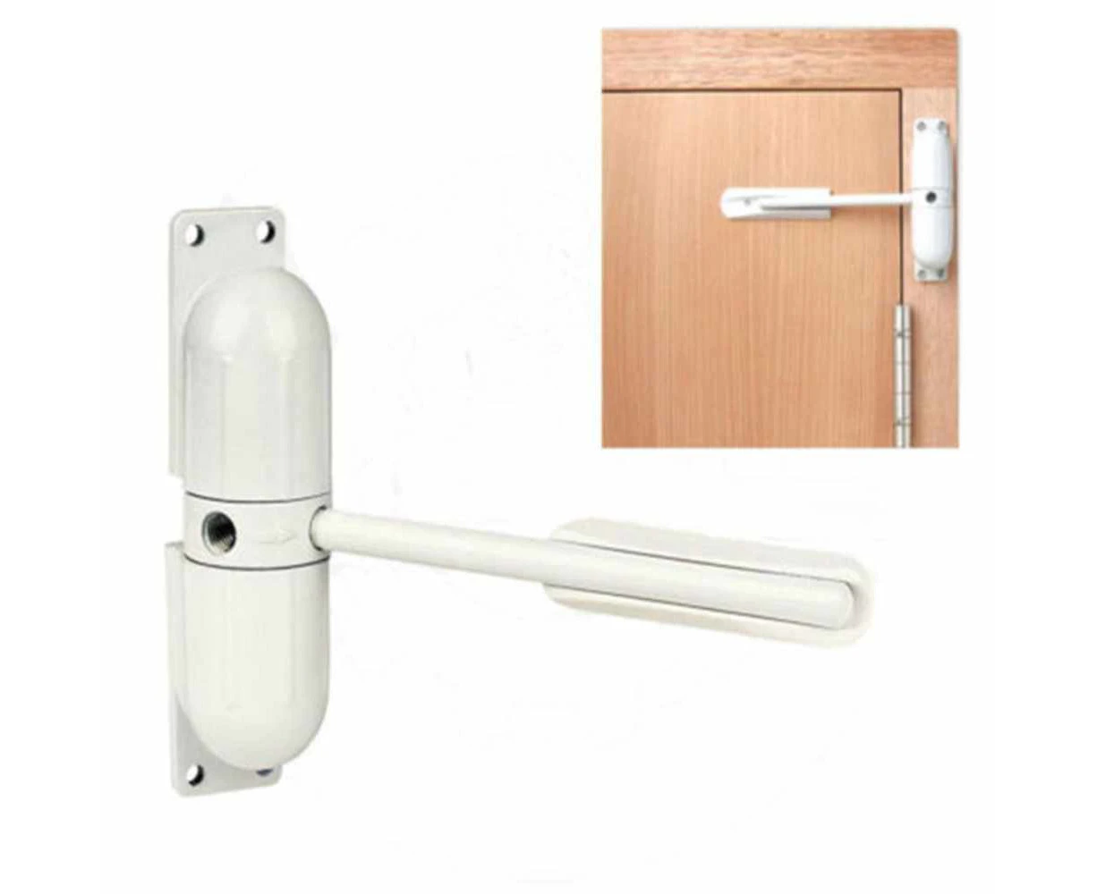 1Pcs White Light Track Door Closer1Pcs 20-70Kg White Zinc Alloy Adjustable Automatic Spring Closing