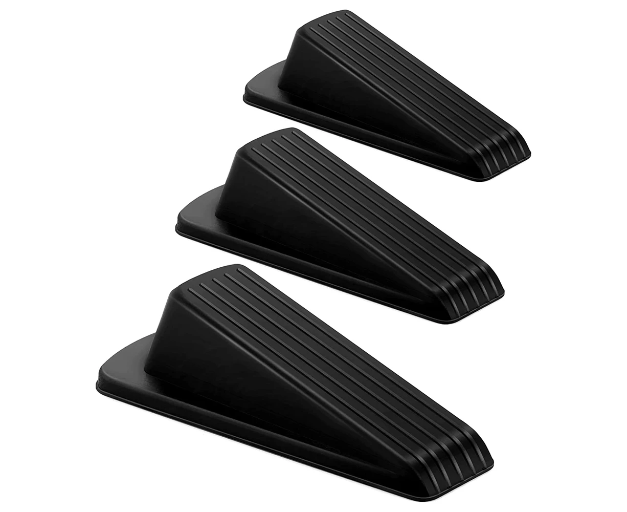 3pcs Door Stoppers for Bottom of Door on Floor, Door Gaps, Rubber Door Stop Wedge, Sturdy Stackable Door Stops for Carpet Door