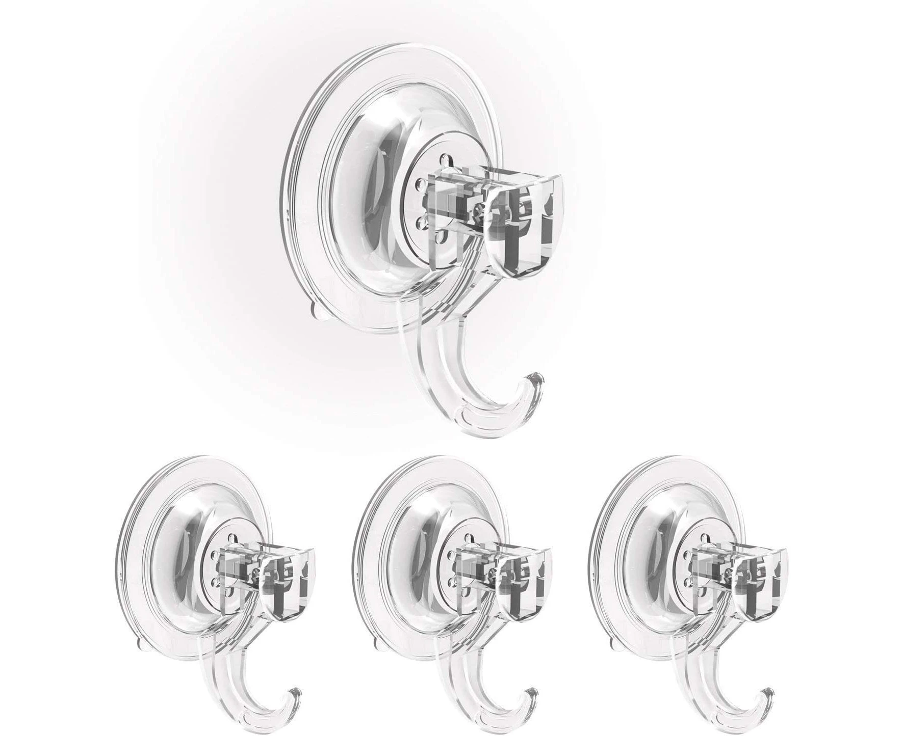 Strong suction cup hook - transparent large 4 packs4 Pack Hooks Suction Hooks Vacuum Suction Holder Wall Hooks