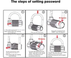 Padlock, Code Padlock, with 5 Digit Padlock, 2 Pieces Code Padlock, Combination Padlock