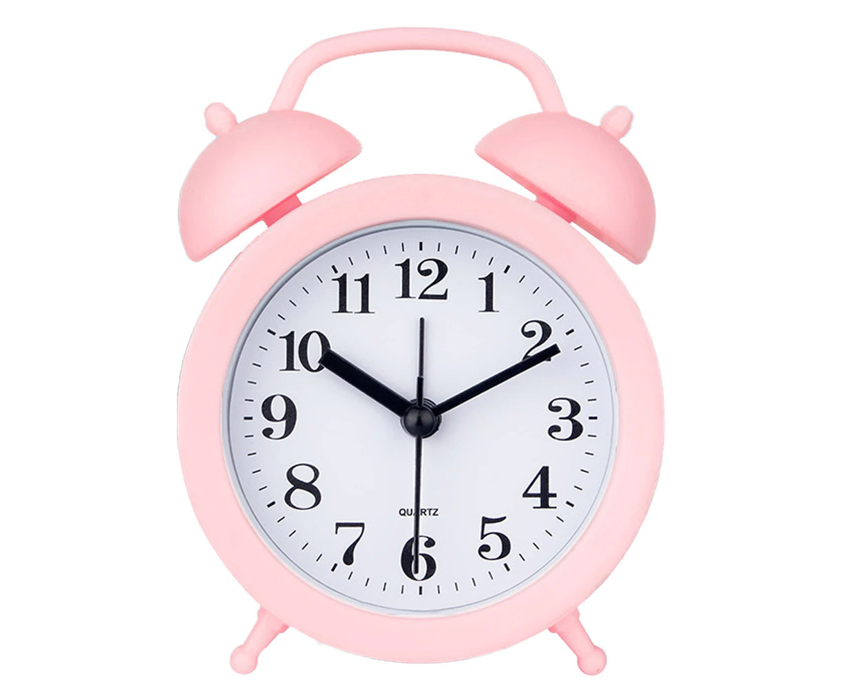 Mini Cute Vintage Retro Analog Twin Bell Alarm Clock for Kids,No Snooze,Battery Operated,Loud Bell for Heavy Sleepers