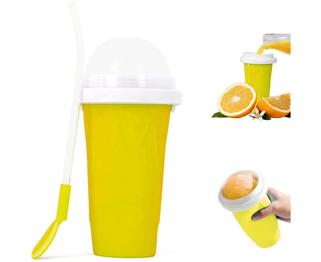 Slushie Cup,Magic Quick Frozen Smoothies Cup Cooling Cup Double Layer Squeeze Cup Slushy Maker,Homemade Ice Cream Maker DIY it for Children and Family