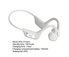 LY1 Bone Conduction Earphone Ear Hook 9D Sound Wireless Bluetooth-compatible Headset MP3 Player with Memory for Running -White