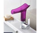 Sunshine Transparent Wine Glass Bathroom Basin Deck Mounted Waterfall Mixer Tap Facuet-Brown