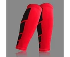 Minbaeg Unisex Sport Calf Brace Support Compression Exercise Running Cycling Leg Sleeve Red