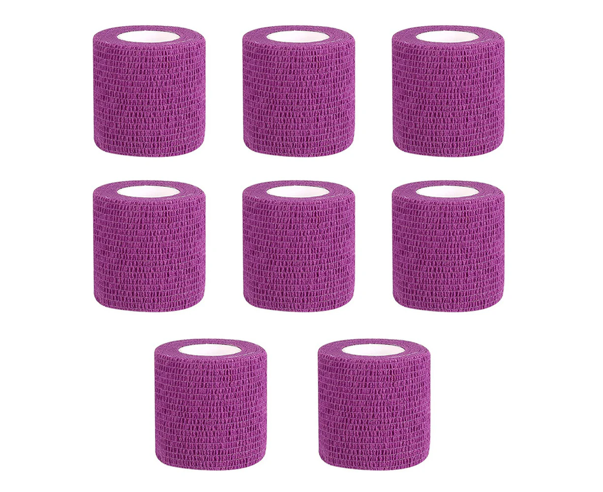 -Self Adhesive Tape - Yuelong 8Pcs Self-Adherent Cohesive Tape Tattoo Grip Wrap Cover Strong Sports Tape, Self-Adhesive Bandage Rolls,Athletic-Purple