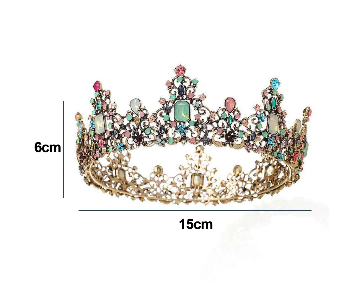 Tiara For Women, Baroque Vintage Queen Crown Party Headband Crown Crystal Tiaras Bridal Crown Wedding