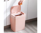 Bluebird Intelligent Rubbish Bin Wide Opening Touchless Large Capacity Automatic Motion Sensor Kick Vibration Trash Can for Home-Pink