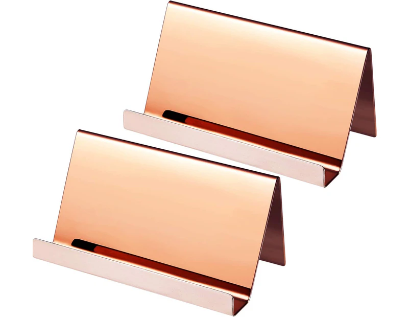 2 Pack Stainless Steel Business Cards Holders Desktop Card Display