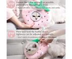 QBLEEV Adjustable Soft Cat Cone Collar After Surgery-Strawberry