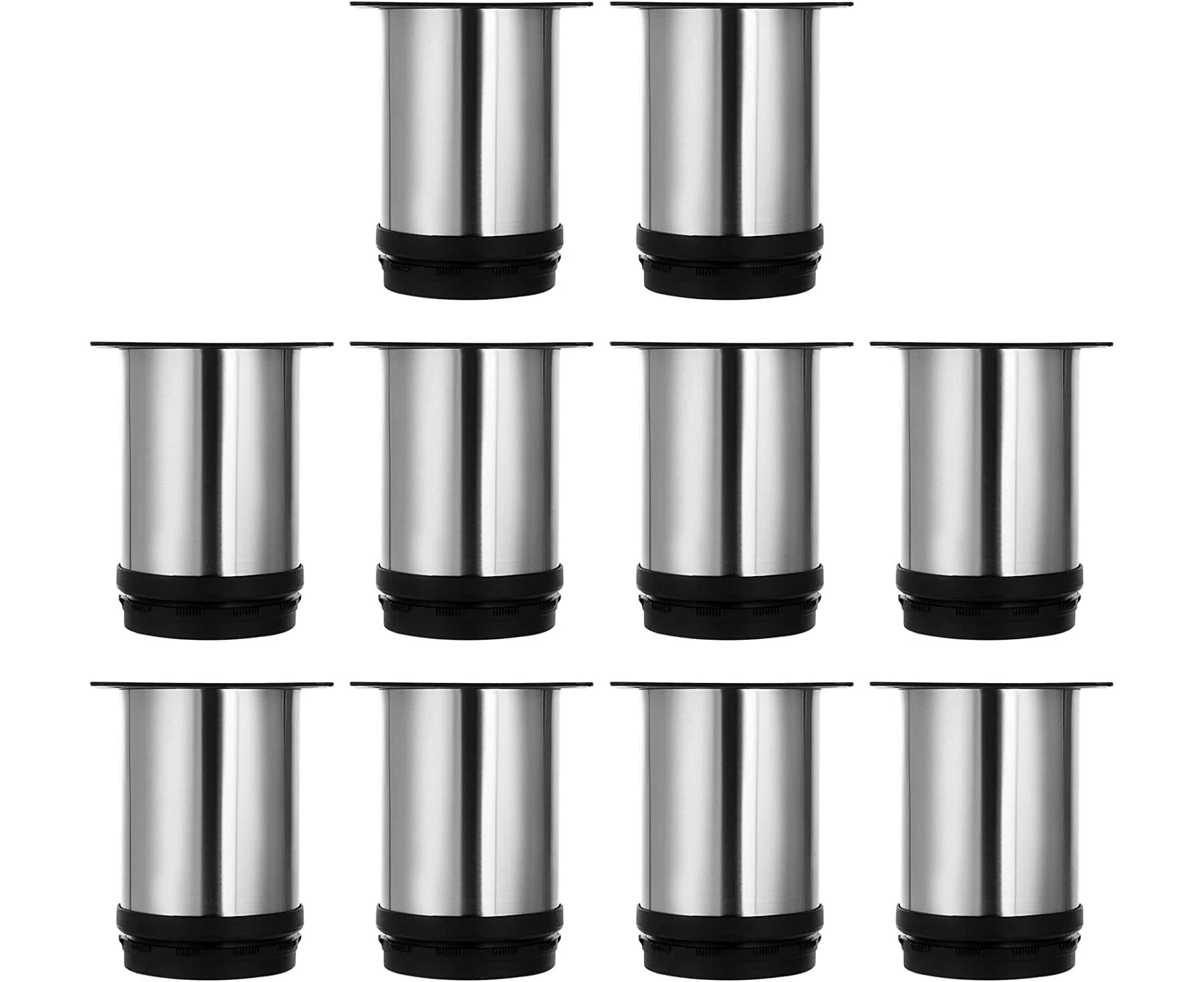 Stainless Steel Kitchen Adjustable Feet Round Diameter Furniture Legs 8 Pack