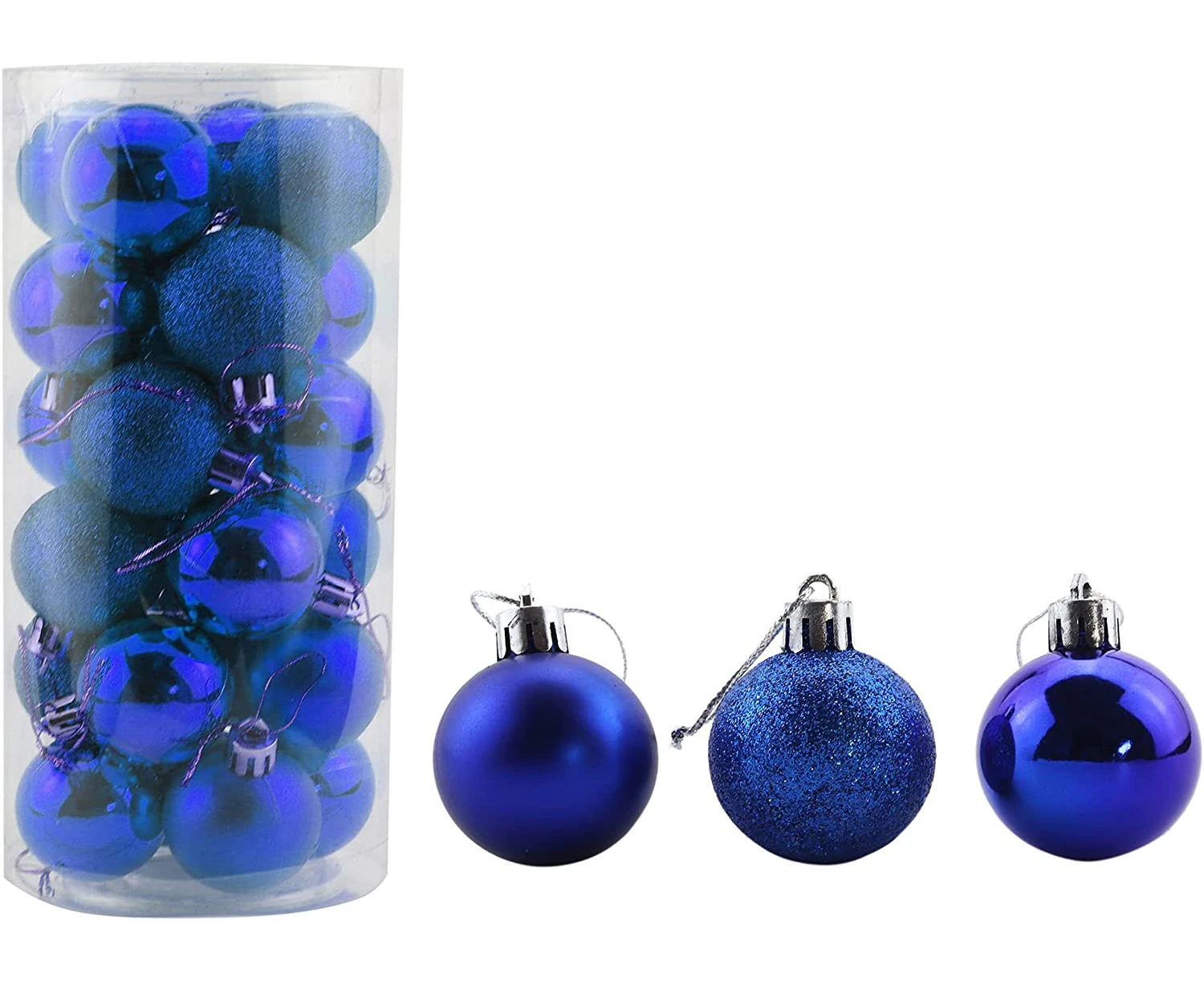 24pcs 1.57" Small Christmas Ball Ornaments Shatterproof Christmas Decorations Tree Balls for Holiday Wedding Party Decoration Tree-4cm/1.57"-Dark Blue