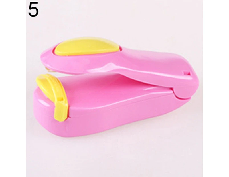 Bluebird Lovely Mini Heat Sealing Machine Impulse Sealer Seal Packing Plastic Bag Kit-Pink Base + Yellow Cover 10cm by 3.5cm by 4cm