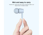 Portable Universal 3.5mm Jack Wired Music Earphone with Microphone Subwoofer White