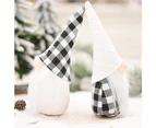 Christmas Faceless Gnome Handmade Faceless Doll, Black and White Plaid Forest Old Man Doll, Christmas Decorations