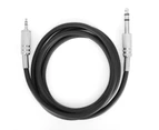 Audio Cable 3.5Mm (1/8 Inch) Male To 6.35Mm (1/4 Inch) Male Trs Stereo Audio Adapter Cableblack 2M / 6.6Ft