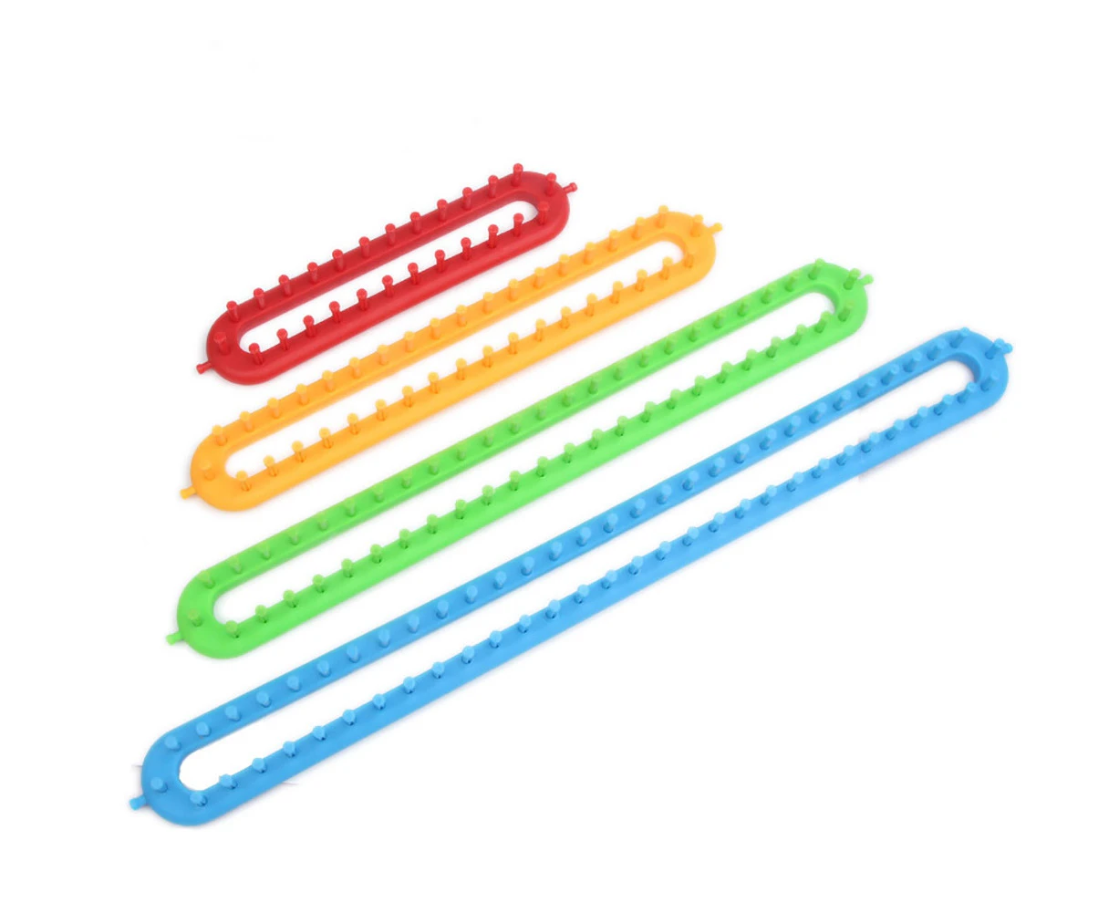 Knbhu 4-Sizes DIY Rectangle Knitting Loom Scarf Sweater Shawl Stitch Knit Weaving Tool-Four-piece set