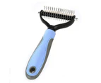 QBLEEV Pet Grooming Two-Side Safe Hair Removal Comb-Blue