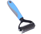 QBLEEV Pet Grooming Two-Side Safe Hair Removal Comb-Blue