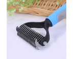 QBLEEV Pet Grooming Two-Side Safe Hair Removal Comb-Blue