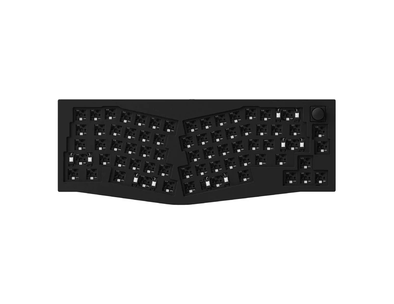 Keychron Q8 Alice Layout QMK 100% Custom Hot-Swappable Mechanical Keyboard Barebone Knob Version (Black) (Q8-B1)