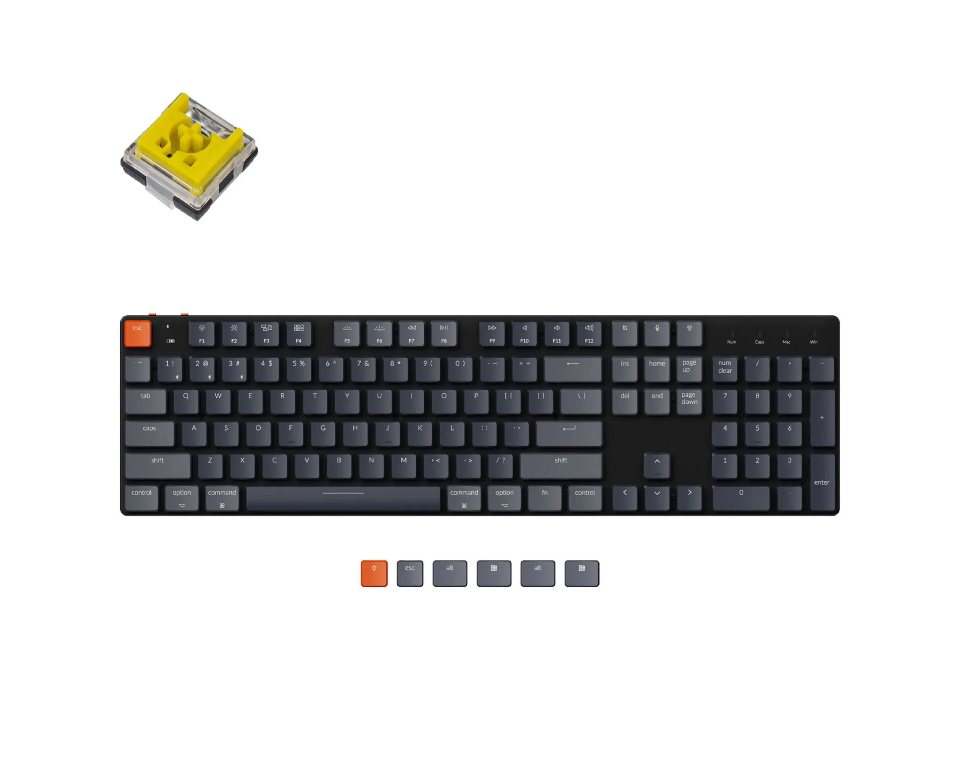 Keychron K5 SE Low-Profile Bluetooth Keyboard Hot-Swappable Optical RGB Backlit Gateron Mechanical Keyboard (K5SE-E4) (Banana Switch)