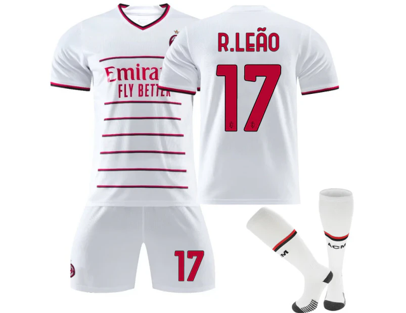Rafael Leao #17 Jersey A.c. Milan Serie A 202223 Men's Soccer T-shirts Jersey Set Kids Youths