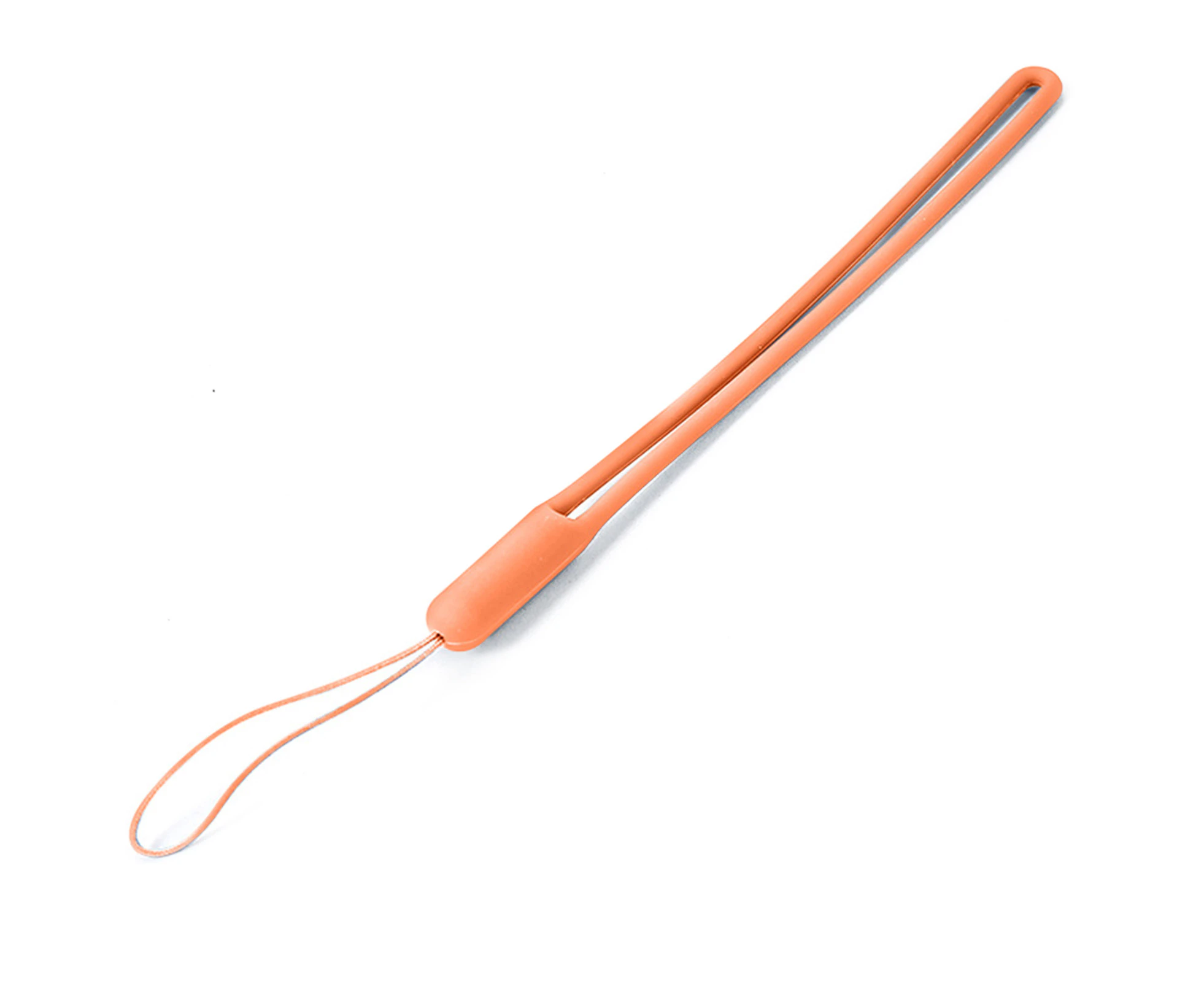 Creative Practical Elastic Silicone Wrist Strap Mobile Phone Lanyard-Orange